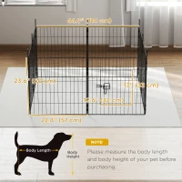 PawHut Dog Playpen for Indoor Outdoor use, Heavy Duty Dog Fence with Door, 23.6" High, 8 Panels, Black(m-3)
