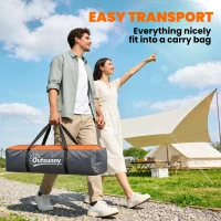 Outsunny Pop up Camping Tent, 3-4 Man Family Tent, 3000mm Waterproof, with Carry Bag and Top Hook, Dark Grey and Orange(m-7)