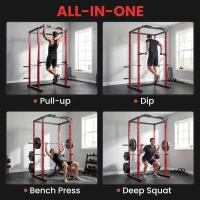 Soozier Power Cage, 1000 lbs Capacity Power Rack with Adjustable Height, Squat Rack for Home Gym Strength Training(m-4)