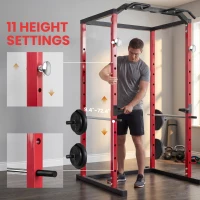 Soozier Power Cage, 1000 lbs Capacity Power Rack with Adjustable Height, Squat Rack for Home Gym Strength Training(m-7)