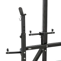 Soozier Multi-Function Home Gym Machine with Bench Press Rack, Squat Rack and Lat Pulldown System, Black(m-9)