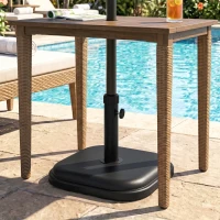 Outsunny Patio Umbrella Base, 24 lb Heavy Duty Concrete Umbrella Stand, Market Table Umbrella Base Holder for Outdoor, Black(m-8)