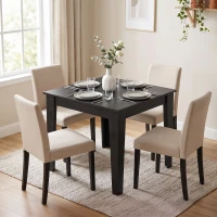 HOMCOM Square Dining Table for 4, 31.5" Modern Kitchen Table with Wood Effect Tabletop, for Dining Room, Kitchen, Living Room(m-1)