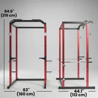 Soozier Power Cage, 1000 lbs Capacity Power Rack with Adjustable Height, Squat Rack for Home Gym Strength Training(m-3)