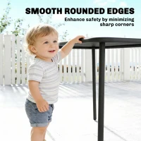 Outsunny 47" x 28" Outdoor Dining Table for 4, Rectangular Patio Table with Slatted Top and Rounded Edges, Grey(m-7)