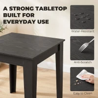 HOMCOM Square Dining Table for 4, 31.5" Modern Kitchen Table with Wood Effect Tabletop, for Dining Room, Kitchen, Living Room(m-5)