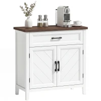 HOMCOM Modern Farmhouse Sideboard Buffet Cabinet with Adjustable Shelf, Storage & 2 Doors(m-9)