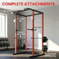 Soozier Power Cage, 1000 lbs Capacity Power Rack with Adjustable Height, Squat Rack for Home Gym Strength Training(m-6)