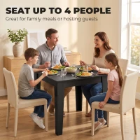 HOMCOM Square Dining Table for 4, 31.5" Modern Kitchen Table with Wood Effect Tabletop, for Dining Room, Kitchen, Living Room(m-4)