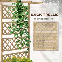 Outsunny Wooden Planter with Trellis Privacy Screen, Raised Garden Bed to Grow Vegetables, Herbs and Flowers, Natural(m-4)