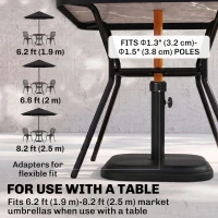 Outsunny Patio Umbrella Base, 24 lb Heavy Duty Concrete Umbrella Stand, Market Table Umbrella Base Holder for Outdoor, Black(m-4)