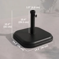 Outsunny Patio Umbrella Base, 24 lb Heavy Duty Concrete Umbrella Stand, Market Table Umbrella Base Holder for Outdoor, Black(m-3)