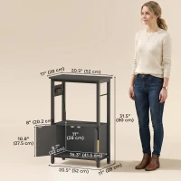 PawHut 5-10 Gallon Fish Tank Stand Aquarium Stand with Power Outlets, Cabinet, Shelf, 550 lbs Capacity, 20.5" x 11" x 31.5"(m-3)