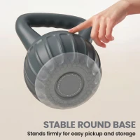 Soozier Kettlebell, 31 lbs Kettle Bell with Non-Slip Handle for Home Gym, Weight Lifting and Strength Training, Grey(m-7)