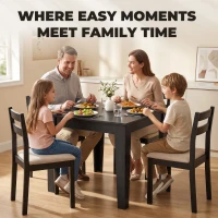 HOMCOM Square Dining Table for 4, 31.5" Modern Kitchen Table with Wood Effect Tabletop, for Dining Room, Kitchen, Living Room(m-7)