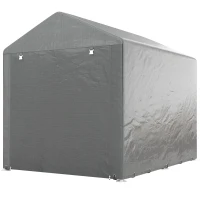 Outsunny Portable Bicycle Shed with Galvanized Steel Frame and Large Door, Waterproof Outdoor Shed for Garden Tools, Light Grey(m-2)