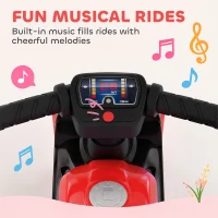Qaba Balance Bike with Music and Wide Tires Baby Balance Bike for Toddlers 1-3 Years Red(m-5)