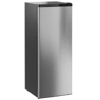 HOMCOM 7.0 Cu.Ft Upright Freezer, Compact Stand Up Freezer with 6 Adjustable Shelves, Reversible Door for Home Office, Silver(m-2)