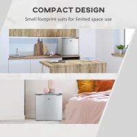HOMCOM 1.1 Cu. Ft. Mini Freezer, Compact Upright Freezer with Reversible Door, Removable Shelf, Adjustable Temperature, Grey(m-5)