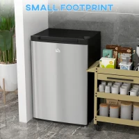 HOMCOM Upright Freezer, 3 Cu.Ft Mini Freezer with Reversible Single Door, Adjustable Thermostat for Home, Dorm, Silver(m-6)