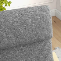HOMCOM Modern Accent Chair, Linen-Feel Upholstered Living Room Chair with Wood Curved Legs for Balcony, Dark Grey(m-9)