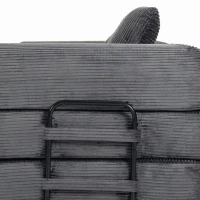 HOMCOM 5-in-1 Convertible Sofa Bed, L-Shaped Loveseat Reversible Sleeper Sofa with 2 Pillows, Dark Grey(m-11)