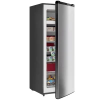 HOMCOM 7.0 Cu.Ft Upright Freezer, Compact Stand Up Freezer with 6 Adjustable Shelves, Reversible Door for Home Office, Silver(m-9)