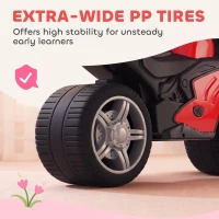 Qaba Balance Bike with Music and Wide Tires Baby Balance Bike for Toddlers 1-3 Years Red(m-6)