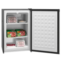 HOMCOM Upright Freezer, 3 Cu.Ft Mini Freezer with Reversible Single Door, Adjustable Thermostat for Home, Dorm, Silver(m-9)