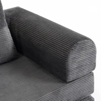 HOMCOM 5-in-1 Convertible Sofa Bed, L-Shaped Loveseat Reversible Sleeper Sofa with 2 Pillows, Dark Grey(m-12)