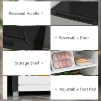 HOMCOM Upright Freezer, 3 Cu.Ft Mini Freezer with Reversible Single Door, Adjustable Thermostat for Home, Dorm, Silver(m-7)