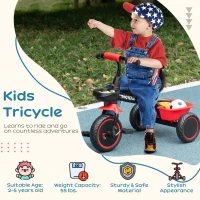 Qaba Tricycle for Toddlers Age 2-5 with Adjustable Seat, Toddler Bike with Storage Baskets for Girls and Boys, Red(m-4)