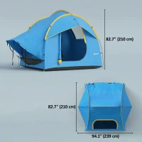 Outsunny 3000mm Waterproof SUV Tent, Car Tent with 3 Doors and Mesh Window, for 5-6 Person Camping Travel, Blue and Orange(m-3)
