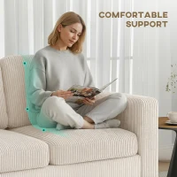HOMCOM Sectional Sofa, L Shaped Couch, with Changeable Chaise or Ottoman, Cream White(m-6)