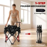 Soozier 42" Foldable Mini Trampoline, One-Step Fold Rebounder Trampoline with Adjustable Foam Handle for Indoor Outdoor Workout(m-4)