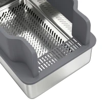 PawHut Stainless Steel Sifting Litter Box for Pine Pellet, High Sided, Anti-Leakage, Less Tracking, Includes Scoop & 10 Pads(m-10)