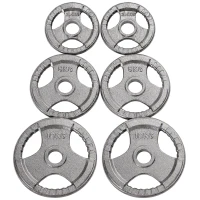 Soozier 6 PCS Weight Plates Grip Plate Sets for Strength and Weightlifting Training, Barbell Weight Set for Home, 77 Lbs Total(m-11)