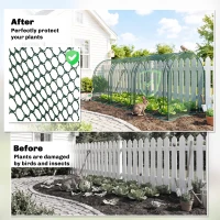 Outsunny 9' x 4' Crop Cage, Plant Protection Tent with Three Zippered Doors, Storage Bag and 4 Ground Stakes, for Garden, Yard, Lawn, Green(m-4)