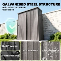 Outsunny 5' x 3' Outdoor Storage Shed, Steel Garden Shed with Single Lockable Door, Tool Storage Shed for Backyard, Light Grey(m-4)