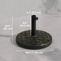 Outsunny 40lbs. Concrete Umbrella Base with Rattan Effect, Heavy Duty Parasol Stand for Outdoor Patio Umbrella, Bronze(m-3)