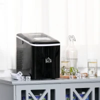 HOMCOM Portable Countertop Ice Maker Machine, 9 Cubes in 8 Minutes, Ice Machine for Freezer 27lbs/24H, Automatic Cleaning with Scoop and Basket for Kitchen Home Office Bar(m-10)