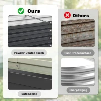 Outsunny Galvanized Raised Garden Bed, 4' x 2' x 1' Metal Planter Box, for Growing Vegetables, Flowers, Herbs, Succulents, Gray(m-5)
