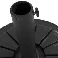 Outsunny Umbrella Base, Heavy Duty Concrete Base Holder with Steel Pole, Round Parasol Stand for Patio, Outdoor, Backyard, Black(m-9)