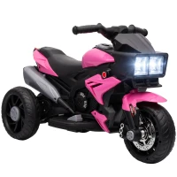 Aosom 6V Kids Motorcycle, Battery-Operated Mini Electric Motorbike with Forward/Reverse Switch, Horn, Pink(m-11)