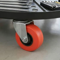 HOMCOM Shop Stool, Pneumatic Adjustable Mechanic Stool, with Tool Tray, Wheels - Orange(m-8)
