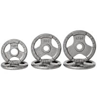 Soozier 6 PCS Weight Plates Grip Plate Sets for Strength and Weightlifting Training, Barbell Weight Set for Home, 77 Lbs Total(m-2)
