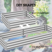 Outsunny 95" x 36" x 12" Galvanized Raised Garden Bed, Easy DIY and Cleaning for Growing Flowers, Herbs, Succulents, Silver(m-5)