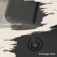 Outsunny 3-in-1 Outdoor Umbrella Base with Wheels and Handles, End Table, Flower Box Planter with Hole, 175 lbs. Capacity, Black(m-8)