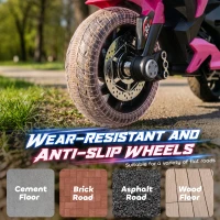 Aosom 6V Kids Motorcycle, Battery-Operated Mini Electric Motorbike with Forward/Reverse Switch, Horn, Pink(m-6)