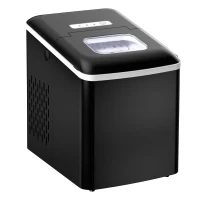 HOMCOM Portable Countertop Ice Maker Machine, 9 Cubes in 8 Minutes, Ice Machine for Freezer 27lbs/24H, Automatic Cleaning with Scoop and Basket for Kitchen Home Office Bar(m-1)